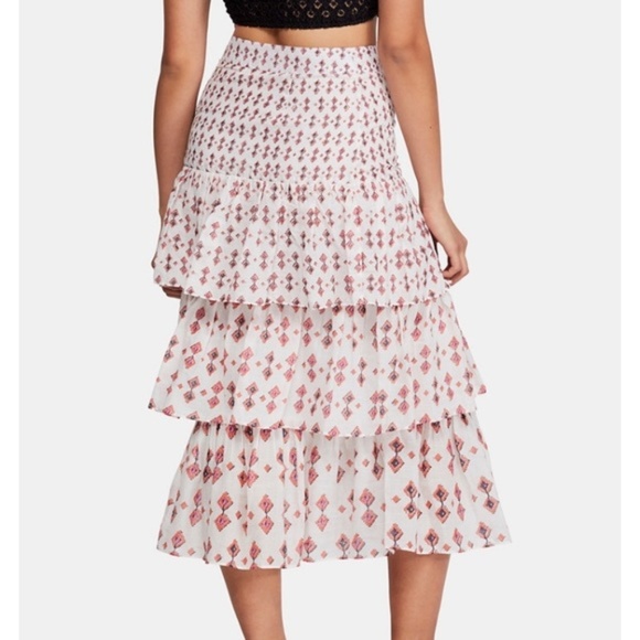 Free People Cha Cha Tiered 100 %Cotton Skirt. 2 - Picture 2 of 8